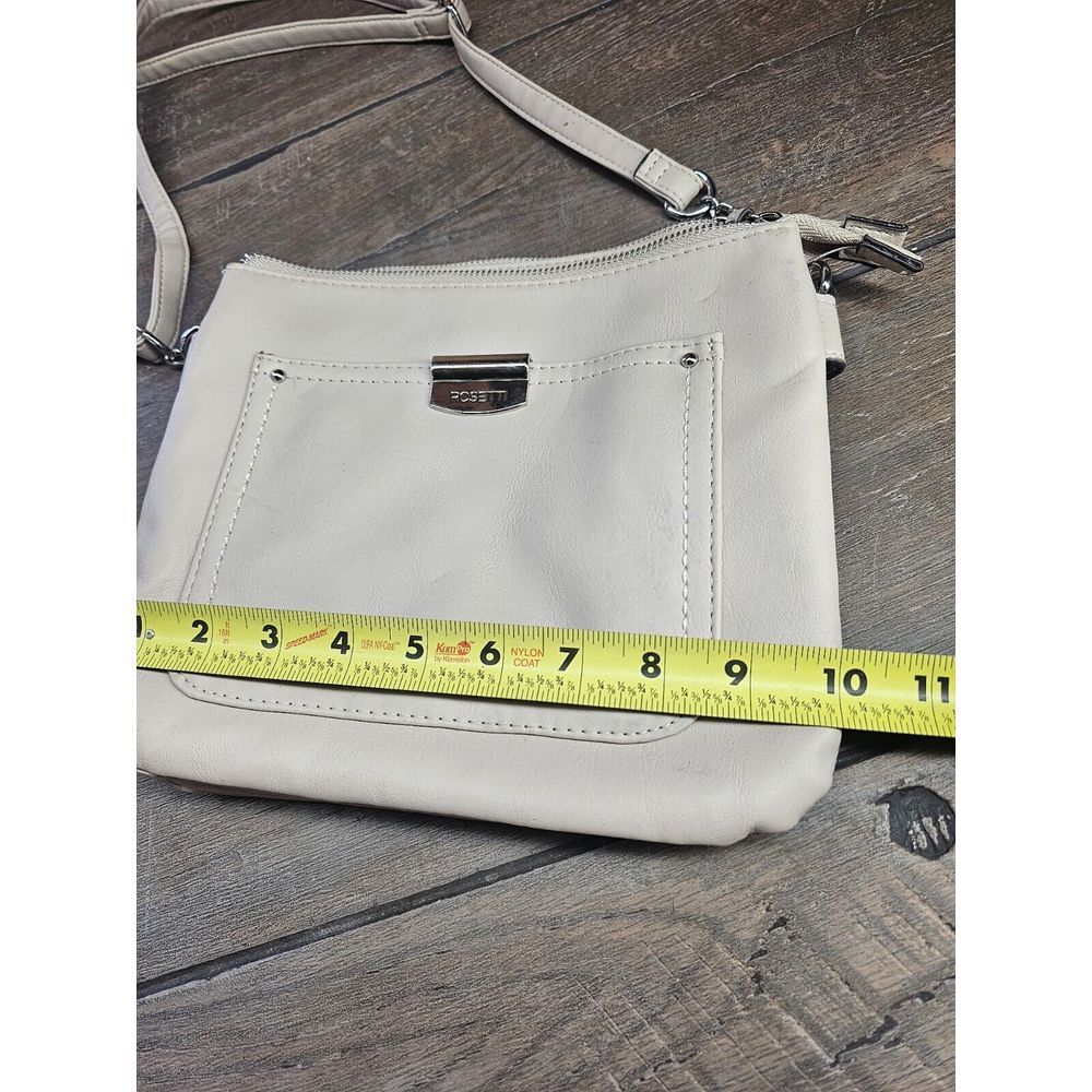 Rosetti Beige Purse Crossbody Shoulder Bag Adjustable Strap VG Multi Pocket - Picture 15 of 16